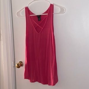 v-neck pink tank top